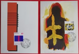 3 Cartes Timbrées FURSTENTUM LIECHTENSTEIN  VADUZ 1993 Artistes: Bruno KAUFMANN - Evi KLIEMAND - Storia Postale