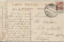 REF949/ TP 74 GB S/CP BXL Passage Saint-Hubert C.BXL 17/4/1907 > Lisbonne Portugal C.d'arrivée 20/4/07 - 1905 Grosse Barbe