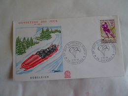 FDC OUVERTURE JEUX OLYMPIQUES 1968 BOSLEIGH 6 Février 68 GRENOBLE Premier Jour D'émission N°626 A - Winter 1968: Grenoble