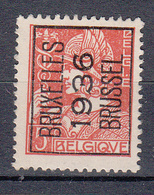 BELGIË - PREO - 1936 - Nr 302A (Mercurius) - BRUXELLES 1936 BRUSSEL - (*) - Typo Precancels 1932-36 (Ceres And Mercurius)