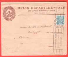 Enveloppe Illustrée De L'Union Départementale Des Sapeurs-Pompiers De L'OISE à Précy Belle Flamme R.B.V Paris 1943 - 1900 – 1949