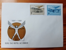 Stamps On Envelope, Hungary 1991. - Airplane - Cartas & Documentos