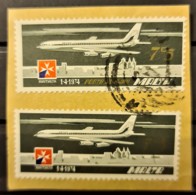 MALTA 1974 - Canceled - Air Mail - 7.5c - 2 Stamps On Piece Of Envelope - Malta