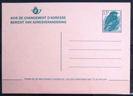 BELGIQUE                       AVIS CHANGEMENT D'ADRESSE                    NEUVE - Addr. Chang.