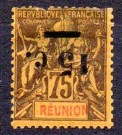 Réunion: Yvert N° 54*; Variété Surcharge Renversée; Défaut De Dentelure - Neufs