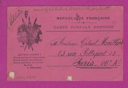 CARTE FRANCHISE MILITAIRE Pour PARIS - WW I
