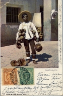 1902 , MÉXICO , T.P. CIRCULADA - GUADALAJARA -PUY DE DOME , TRÁNSITO LAREDO , PARIS - ETRANGER , VENDEDOR DE JARROS - Mexico