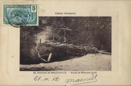 1912 , CONGO FRANCÉS , T.P. CIRCULADA , ENVIRONS DE BRAZZAVILLE - ROUTE DE M' DOUNA ( GUÉ ) - Storia Postale