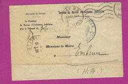 LETTRE Service Du Bureau D' Assistance Judiciaire GAP RP 1944 - 1921-1960: Periodo Moderno