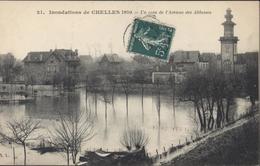 CPA Inondations 1910 Chelles Un Coin De L'avenue Des Abbesses A.L. 24 - Chelles