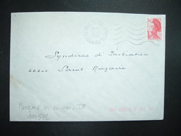 LETTRE TP LIBERTE 1,60 ROUGE OBL.MEC.12-5 1982 94 ORMESSON SUR MARNE + TRI INDEXATION BARRES ROSES Marque à Sec T9 - Covers & Documents