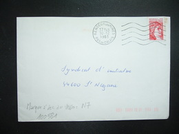 LETTRE TP SABINE 1,60 ROUGE OBL.MEC.10-12 1981 62 NOEUX LES MINES + TRI INDEXATION BARRES ROSES Marque à Sec N7 - Storia Postale