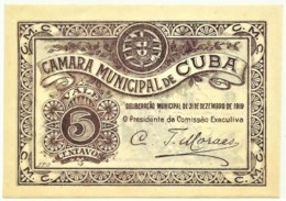 CUBA - Cédula De 5 Centavos - M.A. 804 - 31.12.1919 - Hospital Civil - Portugal - Emergency Paper Money Notgeld - Portugal