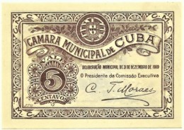 CUBA - Cédula De 5 Centavos - M.A. 804 - 31.12.1919 - Hospital Civil - Portugal - Emergency Paper Money Notgeld - Portugal