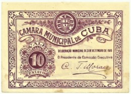 CUBA - Cédula De 10 Centavos - M.A. 805 - 31.12.1919 - Paços Do Concelho - Portugal - Emergency Paper Money Notgeld - Portugal