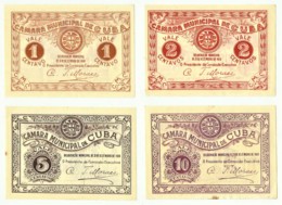 CUBA - Cédulas De 1, 2, 5, E 10 Centavos - M.A. 802, 803, 804, 805 - 31.12.1919 - Emergency Paper Money Notgeld - Portugal