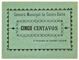 CASTRO DAIRE - Cédula De 5 Centavos - M.A. 647a - 1922 - Portugal - Emergency Paper Money Notgeld - Portugal