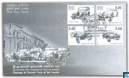 Sri Lanka Stamps 2011, Vintage & Classic Cars, Automobile, FDC - Sri Lanka (Ceylon) (1948-...)