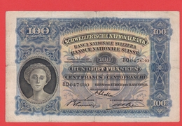 SUISSE  Billet  100 Francs  03 08 1938 - Pick 35j - Switzerland