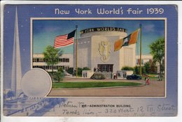 Cpa New York World S Fair 1939 Administration Building - Expositions