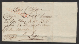 Précurseur - LAC Datée De Bruxelles 15/7/1801 + Obl Linéaire Rouge 94 / BRUXELLES Et Manusc. CITO CITO > Liège - 1794-1814 (Französische Besatzung)