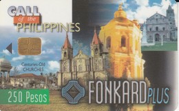 TARJETA DE FILIPINAS DE CENTURIES OLD CHURCHES 250 PESOS -  FONKARD PLUS - Philippines