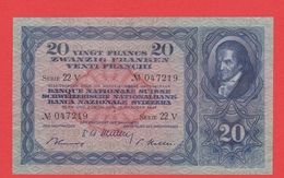 SUISSE  Billet  20 Francs  16 10 1947  - Pick 39p - Suiza