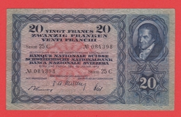 SUISSE  Billet  20 Francs  20 01 1949  - Pick 39q - Suisse