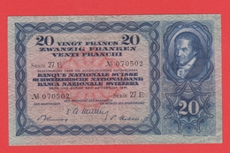 SUISSE  Billet  20 Francs  22 02 1951  - Pick 39s - Suisse