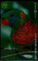 ISRAEL  2001 BEZEQ PHONECARD PARROTS TRICHOGLOSSUS HAEMATODUS USED VF!! - Papegaaien & Parkieten