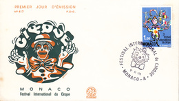 MONACO 1976, Circus Monte Carlo, Michel 1250 FDC 26793 - Cirque