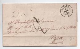 1859 - LETTRE De SASSARI Avec CACHET SARDE Pour NICE - Sardegna