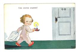 CPA Fantaisie Signée Illustrateur John WILLS Petite Fille En Pyjama Avec Bougie Course Urgente ! 1932 - Wills, John