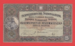 SUISSE Billet 5 Francs  04 12 1942  Pick 11j - Suisse