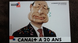 CPM CARICRATURE DE JACQUES CHIRAC CANAL + A 20 ANS EN 2004 PUB SEMAINE DES GUIGNOLS CART COM - Hommes Politiques & Militaires