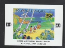 Polynésie YT BF 20 ** : Expo à Chicago , Bateau , Palmier - 1992 - Blocs-feuillets