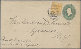 1889 U.S 2c Postal Stationery Envelope Sc. U311 Combination Mixed Franking GB BAHAMAS 4D SH.53 - 1859-1963 Colonia Britannica