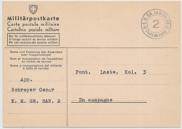 Feldpostkarte Mit Truppenstempel  E.M. GR. SANITAIRE 2 - POSTE DE CAMPAGNE - Abstempelungen