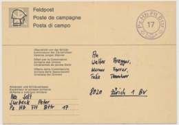 Feldpostkarte Mit Truppenstempel  PZ HB FLT BTTR - FELDPOST - Postmarks