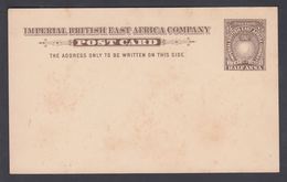 1890. IMPERIAL BRITISH EAST AFRICA COMPANY. POST CARD  HALF ANNA.  () - JF322766 - Africa Orientale Britannica