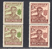 Philippines 1948 Scout Jubilee, Mint No Hinge, Pair, Sc# 528-529A,SG ,Mi 490-491 - Philippinen