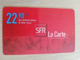 FRANCE/FRANKRIJK  22,90 € SFR LA CARTE   PREPAID  USED    ** 1454** - Nachladekarten (Handy/SIM)