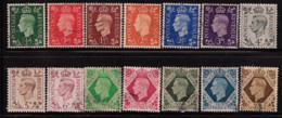 GREAT BRITAIN 1937 SCOTT 235-248 CANCELLED - Usados