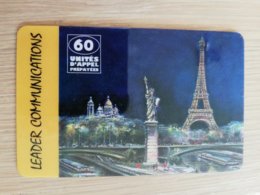 FRANCE/FRANKRIJK  60 UNITES LEADER COMMUNICATIONS (DIFF BACK)    PREPAID  USED    ** 1459** - Mobicartes: Móviles/SIM)