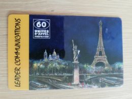 FRANCE/FRANKRIJK  60 UNITES LEADER COMMUNICATIONS (DIFF BACK)    PREPAID  USED    ** 1461** - Nachladekarten (Handy/SIM)