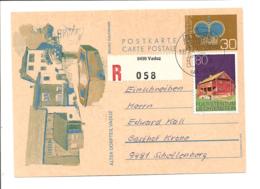 Liechtenstein P 77  -  30 Rp Krone Mit 80 Rp ZF Per Einschreiben Im Inland O.T. Verwendet - Stamped Stationery