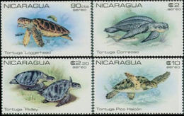 CV:72.00 NICARAGUA 1980 Turtles 4v No Overprint UNISSUED-officially Planned - Schildkröten