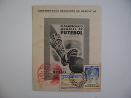 BRAZIL / BRASIL - MAXIMUN TYPE COMMEMORATIVE SHEET WORLD FOOTBALL SOCCER CHAMPIONSHIP 24-6-1950 IN THE STATE - 1950 – Brazilië