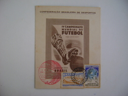 BRAZIL / BRASIL - MAXIMUN TYPE COMMEMORATIVE SHEET WORLD FOOTBALL SOCCER CHAMPIONSHIP 24-6-1950 IN THE STATE - 1950 – Brasilien