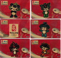 China Netcom 2008 Beijing Olympic Game Mascot  Phone Cards 6V - Jeux Olympiques